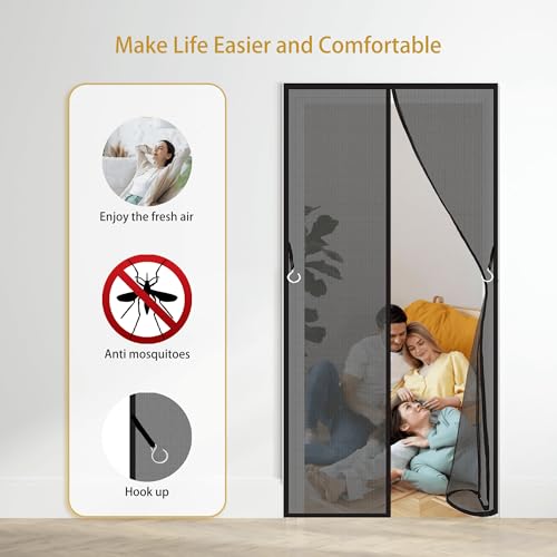 Rideau de porte antimoustique 192x264 cm blanc pour bloquer les insectes - 4