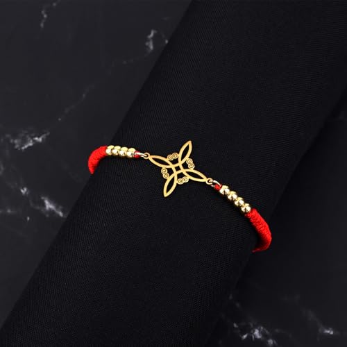 Witches Knot Bracelet, Adjustable Weave Wiccan Bracelet with Stainless Steel Magic Witchcraft Witch's Charm Knot Ideal Jewelry Gift For Woman & Man4