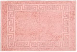 Gailarde Terry Towelling Bath Mat 700g, Dusky | 100% Cotton Towel Rug, Greek Key Border Design, Machine Washable Mats | Indoor Rugs, Bathroom Towels, Shower Accessory