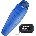 Active Era Saco de Dormir 220 cm x 80 cm Peso 300g...: Sensación cálida: Este saco de dormir tiene un relleno 300gsm ultra cálido, perfecto para cualquier época. Además, es resistente al agua y al viento en condiciones extremas, con temperaturas de hasta -10°c. Diseñado con una doble capa para aumentar l...