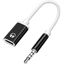 USB C to 3.5mm Audio Adapter, Noise Cancelling Headphone Jack Converter for Smartphones, Tablets, Laptops and Type-C Devices Black