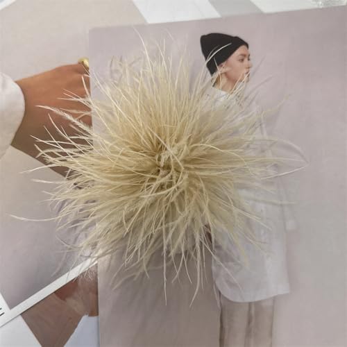 image for NewZenro Dainty Feather Flower Large Brooch Pin for Women Men Elegant 