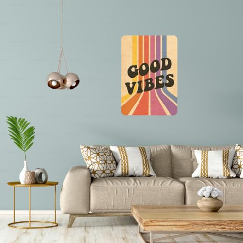 Image of Zesta Bathroom Decor Items Washroom Decor Tin Sign | Aesthetic Posters Wall Poster for Bedroom | Magnetic Cafe Decoration Items / Restaurant Decorations Items | Quirky Home Decor Bar Accent (Good Vibes)