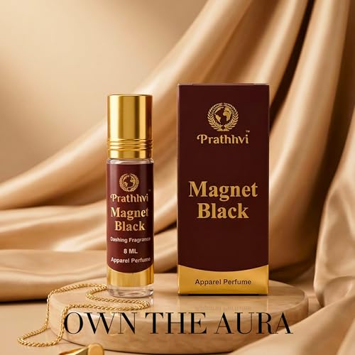 Image of Magnet Black Attar Roll-On Perfume Oil 8 ml | Alcohol Free | Long Lasting Rich Fragrance | Men & Women | Pocket Size Travel Friendly Roll On | Daily Wear
