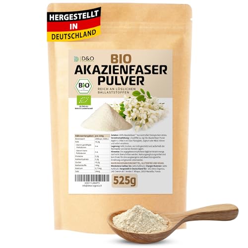 D&O Nature Products Akazienfasern Bio 525g lösliche Ballaststoffe