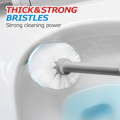 2 in 1 Toilet Plunger and Brush Set,Extended Handle Plunger,Toilet Bowl Brush Plunger Set,Bathroom Cleaning Tools ,Toilet Brush Plunger Combo,Cleaning Brush,Dark Grey