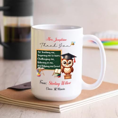 Taza de café personalizada para profesor de cerámica 11 oz miniatura 4