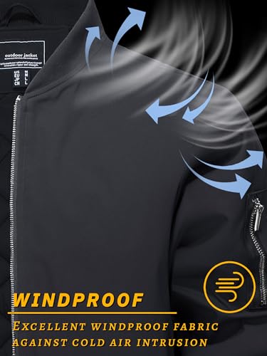 TACVASEN Men's Bomber Jackets Thermal Quilted Jacket Water Resistant Warm Winter Coats2