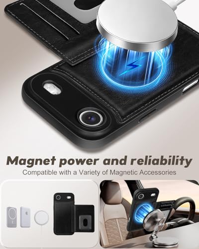 Uppuppy for iPhone 17 Air Wallet Case with Card Holder,Black - image 5