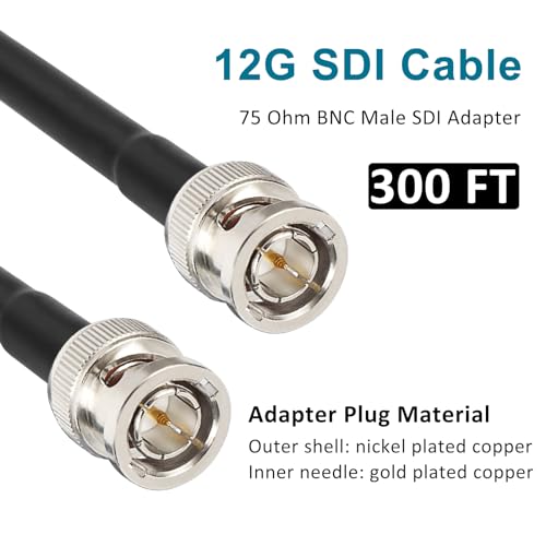 Image of XRDS -RF 12G SDI Cable 300FT, SDI Video Cables 3G /6G /12G 75ohm BNC Male Cable Supports HD-SDI /3G /6G-SDI /4K /8K for Video Security Camera SDI Converter