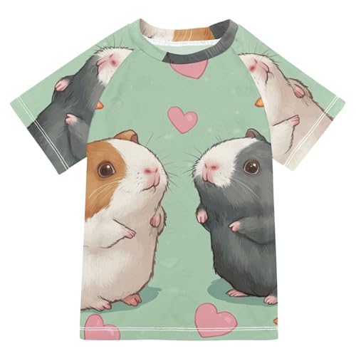 Boys Short Sleeve T-Shirts Carrot Rat Guinea Pig Rashguard Kids Swim Shirts Sun UPF 50+