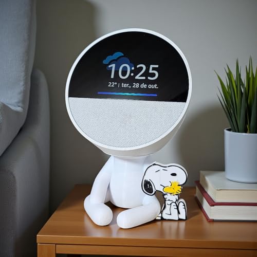 Suporte Alexa Echo SPOT. Robert SNOOP - Presente, decoração criativa, música, som, stand de mesa Amazon