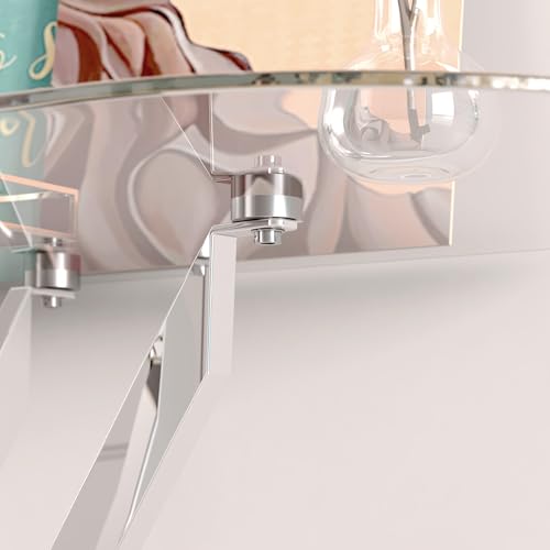 Mesa consola de cristal rectangular con patas cromadas GOLDFAN para recibidor y salon 5