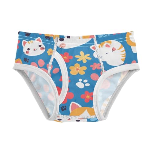Cats with Cute Kitty Paw Little Boys Pure Cotton Nighttime Underwear Breathable Children Panties