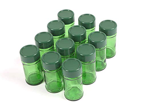 Kruidenpotjes set theeglazen voorraadpot leeg glazen container voor thee en specerijen groen (12 stuks)
