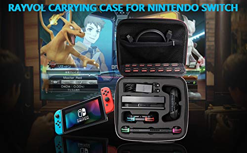 Nintendo Switch ケース Rayvol 任天堂 Switch 収納バッグ 進化版 消臭処理 防汚 防塵 大容量 全面保護耐衝撃 ニンテンドースイッチ コンパクト ゲームカード収納 任天堂スイッチ バッグ 旅行 外出 便利 ブラック Video Games Nintendo Nbsp Ds 周辺機器 アクセサリ