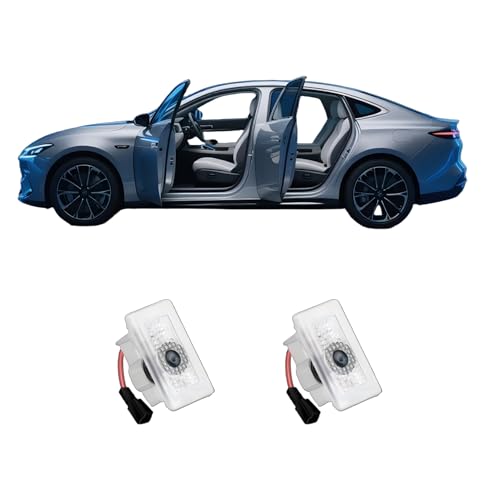 ZKAYUN Upgraded Door Logo Lights Compatible with Model Y 3 X S Aluminum Alloy Welcome Lights Never-Fade HD Projection Puddle Lights Easy Plug & Play Installation Car Accessories (2 Pack)
