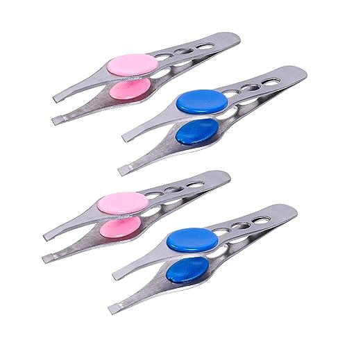 Beavorty 4Pcs Eyebrow Clip Creative Eyebrow Tweezers for Home Salon Use with High Adhesion for Precision Tweezing of Fine Hair