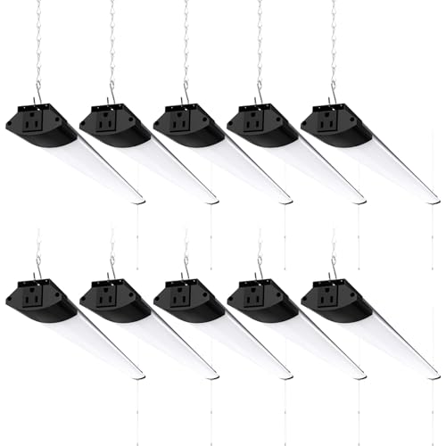 Image of Barrina BS84 LED Shop Lights for Workshop 4FT, 84W, 10000LM, 5000K Utility Shop Lights, Pull Chain ON /Off, Hanging or Flush Mount, ETL, 10 Packs