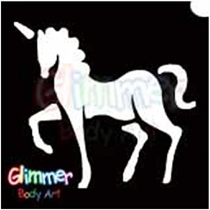 Glimmer Body Art Glitter Tattoo Stencils Unicorn (5/Pack)