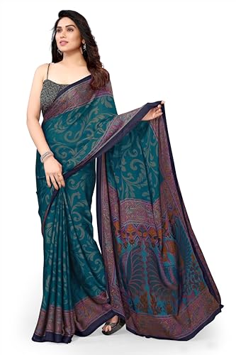 Image of MIRCHI FASHION Saree for Woman Chiffon Kalamkari Design | Professional Office Wear Lightweight Sari for All-Day Comfort with Blouse (Available in 15 Colors)