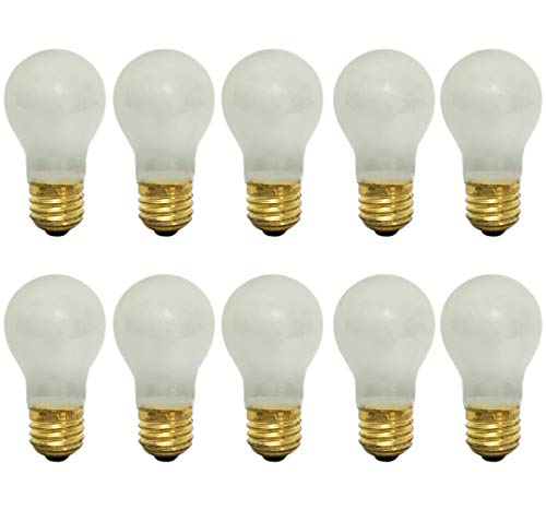 Royal Designs, Inc LB-5012-10 LB-5012-10 Royal Designs Frosted Glass Traditional Style Incandescent A15 Light Bulbs, E26 Medium Brass Base, 130V, 15 Watts, Set of 10, 10 Piece