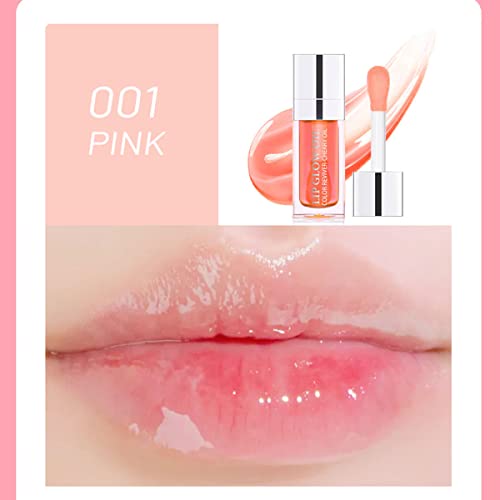 2PCS Plumping Lip Oil,Hydrating Plumping Lip Oil,Lip Gloss Tinted Lip Balm Transparent Toot Lip