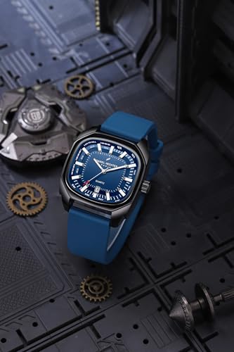 Image of Daniel Hechter Paris Marie Collection Analog Watch for Men with Square Dial, Date Display, Quartz Movement & Silicone Strap