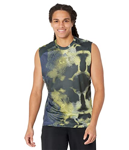 Adidas Adidas Mens High Intensity All Oversize Printed Training Tank Multicolor/Impact Yellow Large