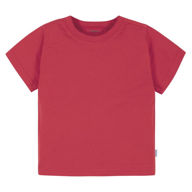 Image of Gerber Baby & Toddler 5-Pack Solid Short Sleeve T-Shirts Jersey 160 GSM