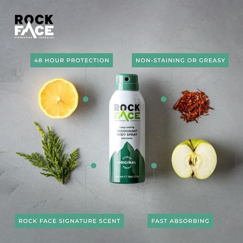Rock Face Men's Body Spray - Original Fragrance Body Spray Deodorant for Men, 200ml, Fresh Citrus Scent, Long Lasting, Multipack of 6 - Image 3