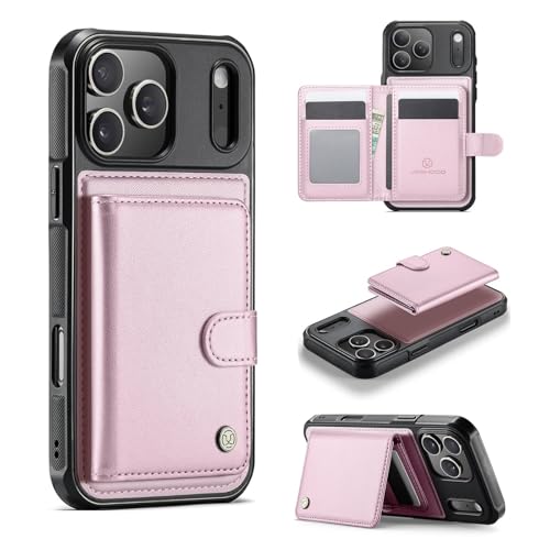 Étui portefeuille iPhone 15 rose clair, la coque magnétique idéale pour vos sorties