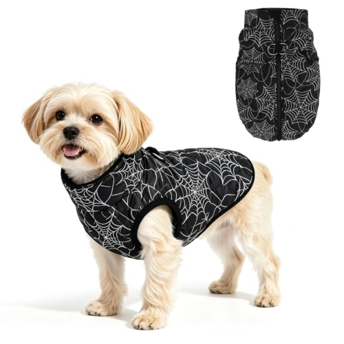 Image of SCENEREAL Halloween Winter Dog Vest Coat with Harness Built in
