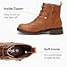 Vepose Women's Brown Ankle Boots Lace up, Flat Fashion Combat Booties Low Heel, 910 - Yellow Brown, Size 8 US (CJY910 Brown 08)