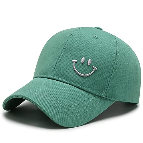 Cynicism Smiley Face Hat Women Baseball Cap Trucker Hat Men Dad Hat Cute Preppy Hat Funny Smile Face Embroidered Caps Low Profile Unstructured Sun Baseball Cap Unisex, Green-2 #TOP2