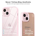 for iPhone 13 Case Clear, Transparent Hybrid 13 Phone Case [Hard Plastic & Soft Silicone Bumper] Acrylic Non Yellowing Thin Slim Protective Cover for Women, Light Pink - Image 4