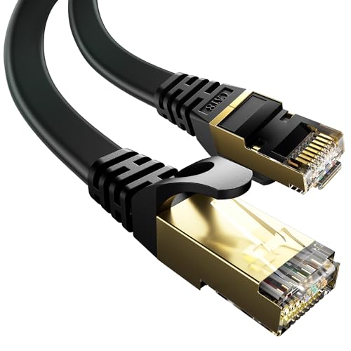 Cable Ethernet Cat 8 9.14 m Flat STP Negro RJ45 miniatura 1