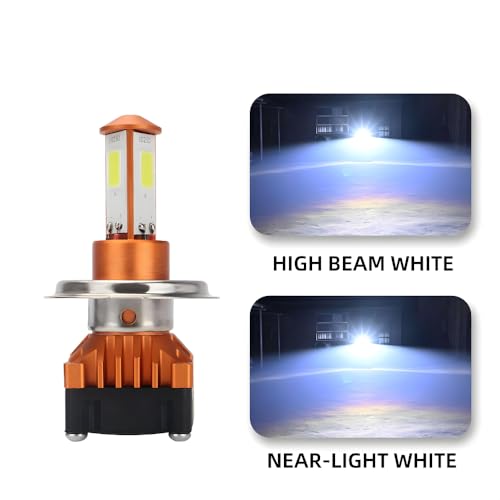 Image of F1 M3 H4 LED Headlight Bulb 50 Watt H4 LED Headlight Bulb 12V 6500K Super Bright High Low Beam, Dual Function Motorcycle /Bike /Car Headlamp, Aluminum Body, Fast Cooling System(Pack Of 1)