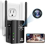 QINAIDI 64GB- Cámara Oculta espía WiFi repetidor, HD 4K cámara Oculta inalámbrica portátil DIY Nanny CAM, cámaras de vigilancia de Seguridad,...