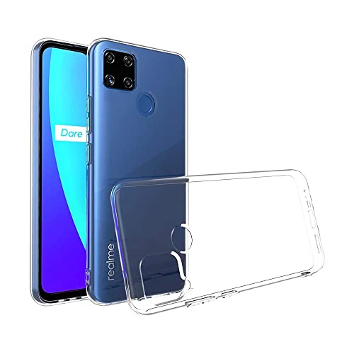 Image of Transparent Rubber Back Cover for Realme RMX2193 / Narzo 20 - Transparent