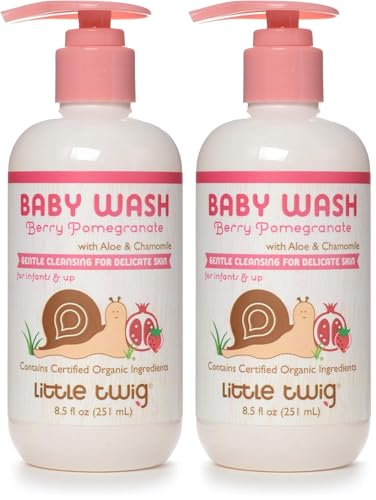 Image of Little Twig Baby Wash, Natural Plant Derived Formula, Berry Pomegranate, 8.5 fl oz (Pack of 2)