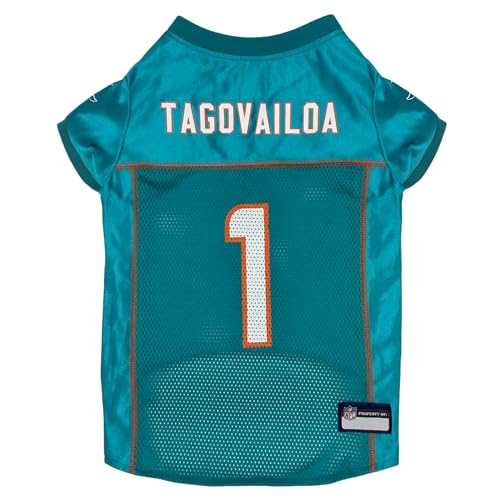 Maillot en maille pour chien Miami Dolphins Pets First Tua Tagovailoa taille XL