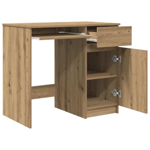 Bureau en chêne pour ordinateur avec rangement de studio - 6
