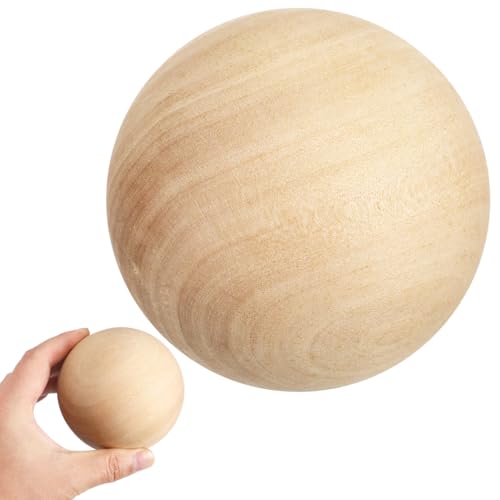 STOBOK Holzkugel Unvollendete Holzkugeln Weihnachten Bastelkugeln Ornamente für Bastel DIY Projekte Stopper Holzkugel 10cm Zum Basteln