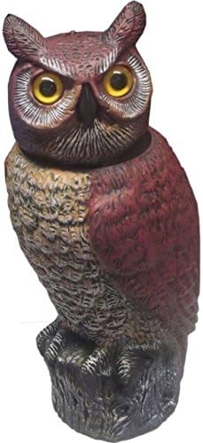 RWD Owl Shaped Humane Bird Deterrent With 360° Spinning Head - Wind activated with rotating head & reflective eyes - 44cm