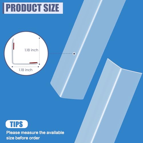 Image of 2PCS Clear Self-Adhesive Wall Corner Protectors,Corner Guards & Edge Protector for Wall Door Frame Cabinet Baseboard & Door, Table, Stair (31.5 inch X 1.18 inch)