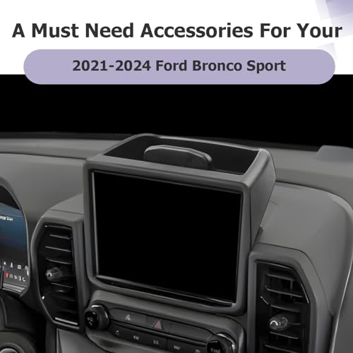 Image of LUWU 2024 Bronco Sport Dashboard Storage Tray Compatible with Ford Bronco Sport 2021-2024 Accessories Center Console Display Box Hidden Organizer Tray Behind Screen (Only Fit for 8-inch Screen)