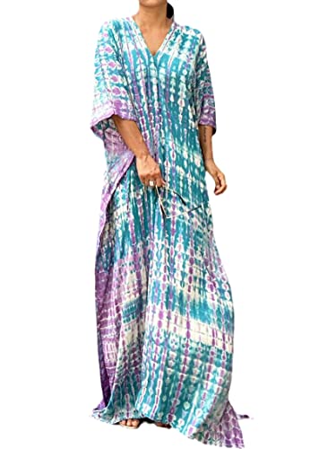 Image of Kaftan Dresses for Women Plus Size Summer Beach Dress with Print and Swim Cover Ups