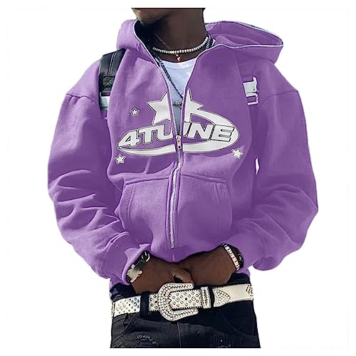ORANDESIGNE Damen Y2K Jacke Zip Up Hoodies Sterne Motiv Graphics Harajuku...