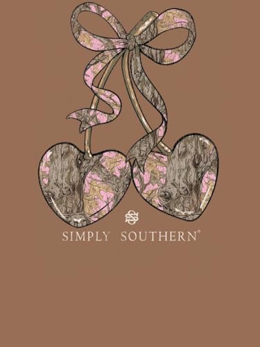 Simply Southern Pink Camo, Cherry, Bow, Hearts, Adult T-Shirt2
